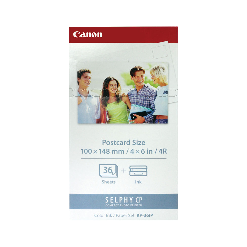 Canon KP-36IP Colour Inkjet Cartridge and 100x148mm Paper Set 36 Sheets 7737A001