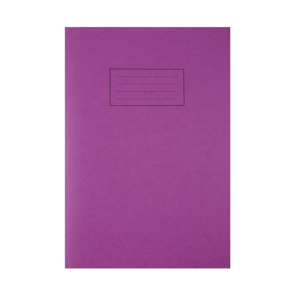 Silvine Exercise Book Tough Shell Feint Ruled With Margin A4 Purple (Pack of 25) EX140