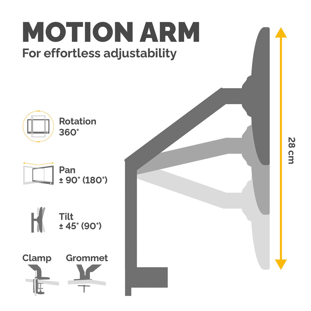 Fellowes Platinum Series Single Monitor Arm