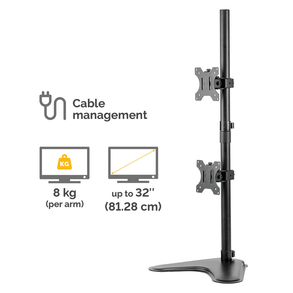 Fellowes Pro Series Free Standing Dual Vertical Monitor Arm