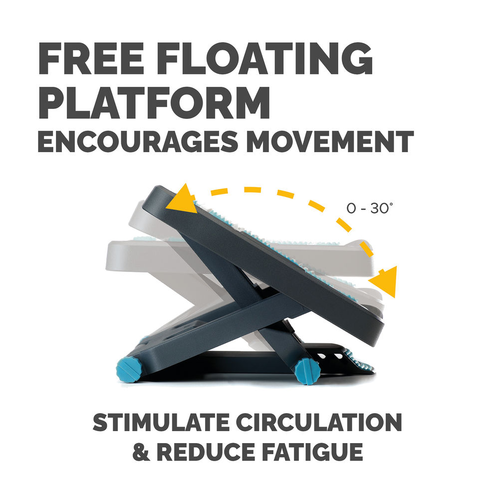 Fellowes Energizer Footrest Black with Reflexology Mapping