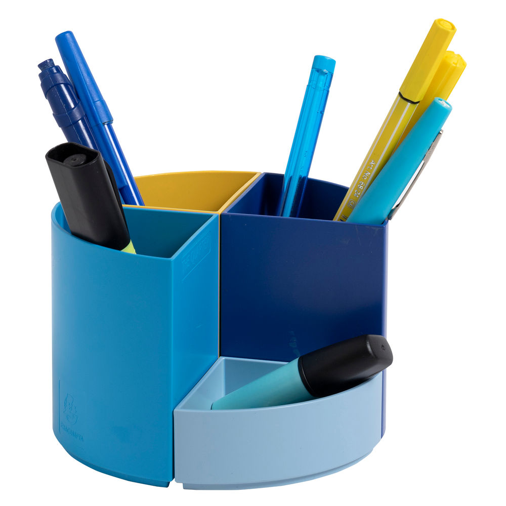 Exacompta Bee Blue The Quarter Desk Tidy Recycled Assorted (Pack of 3)