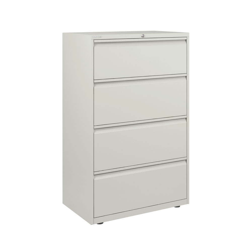 Bisley Essentials White 4 Drawer Side Filing Cabinet 800x1270mm