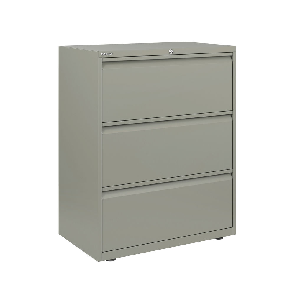 Bisley Essentials Goose Grey 3 Drawer Side Filing Cabinet 800x1000mm