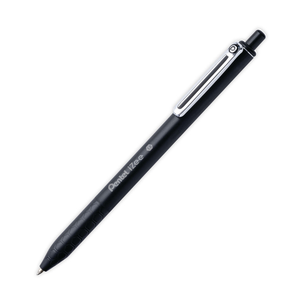 Pentel iZee Retractable Ballpoint Pen 1.0mm Black (Pack of 12)