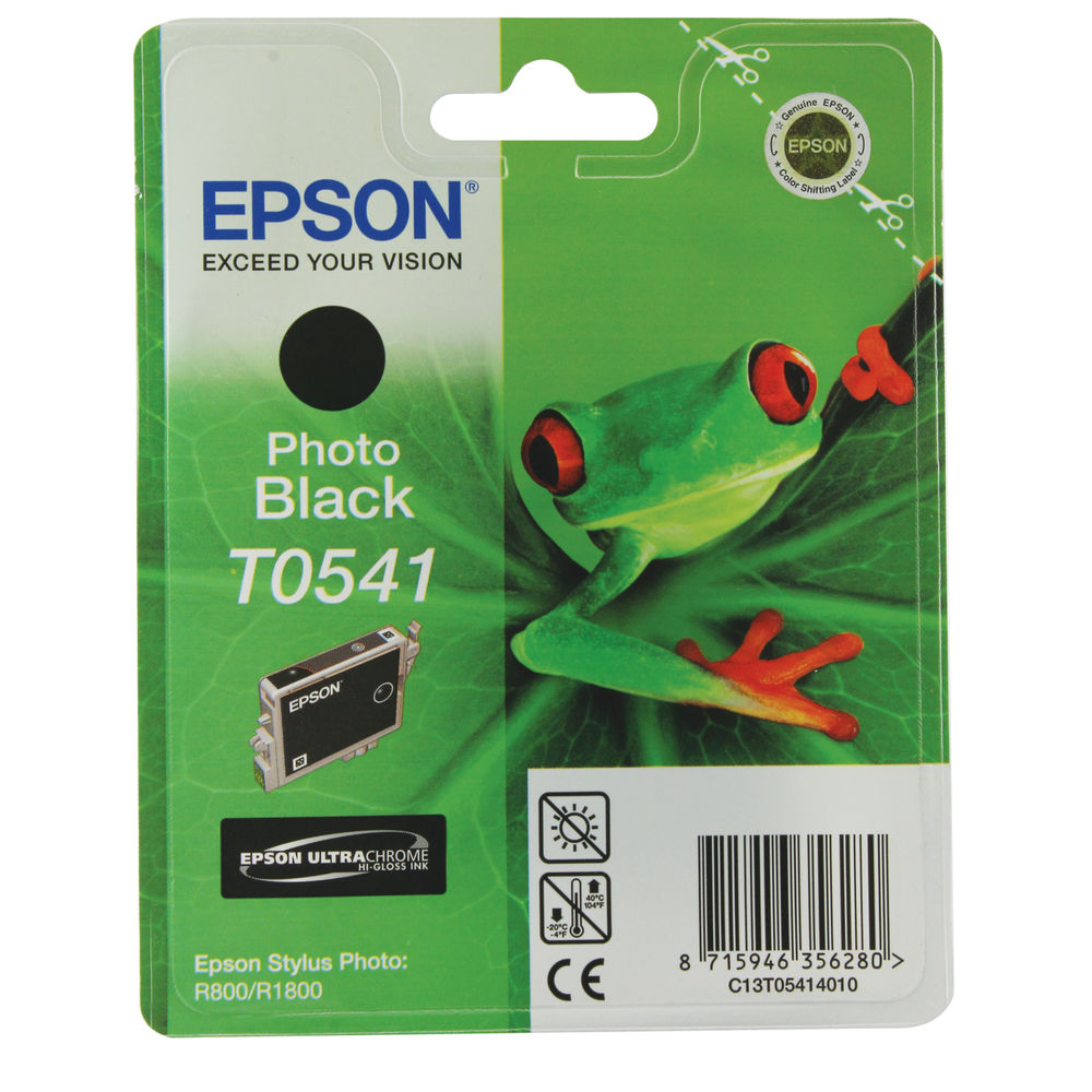 Epson T0541 Ink Cartridge Ultra Chrome Hi-Gloss Frog Photo Black C13T05414010