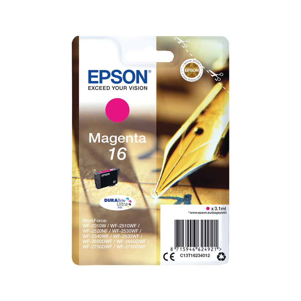 Epson 16 Ink Cartridge DURABrite Ultra Pen/Crossword Magenta C13T16234012