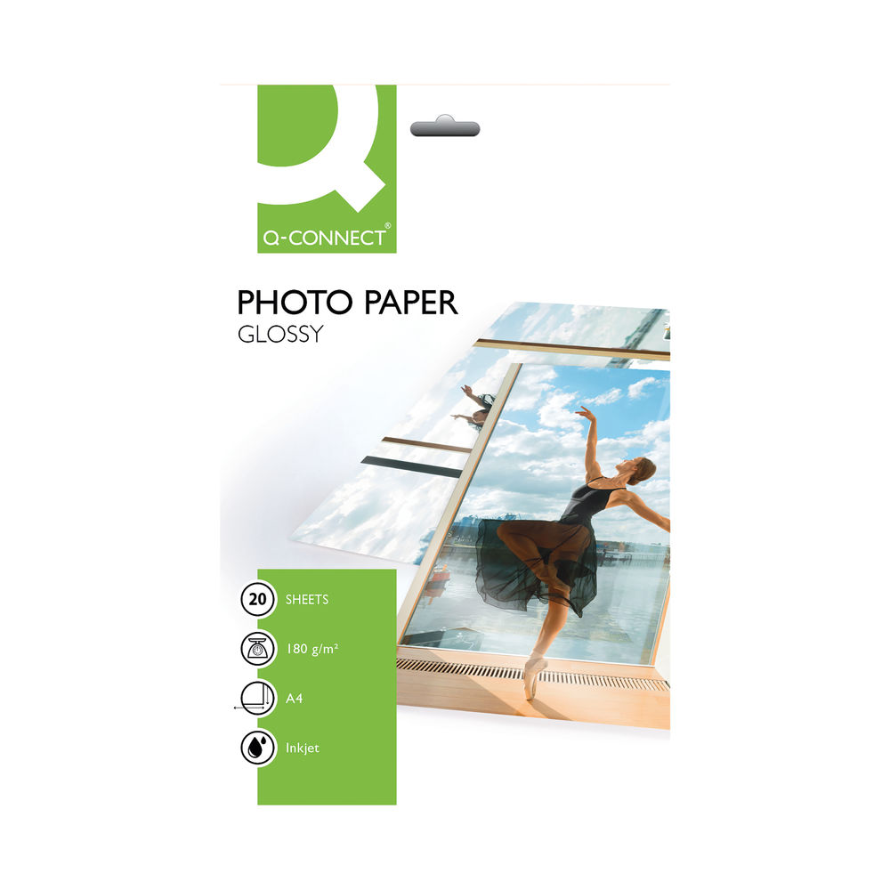 Q-Connect A4 Gloss Photo Paper 180gsm (Pack of 20) KF01103