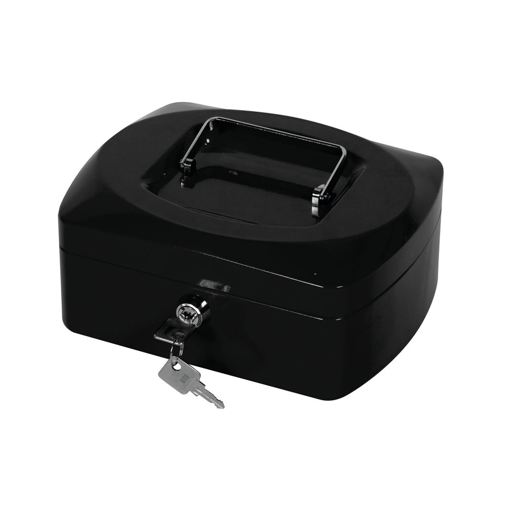 Q-Connect Cash Box 8 Inch Black