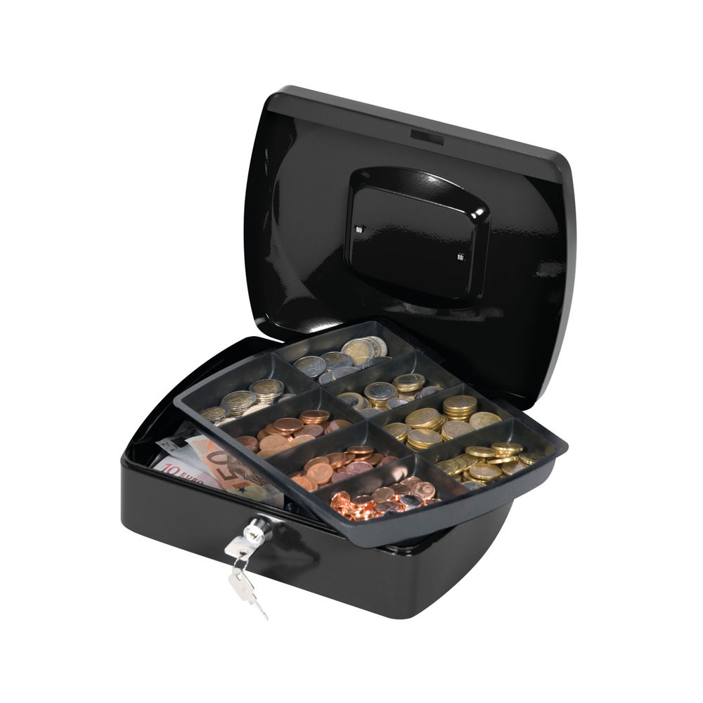 Q-Connect Cash Box 10 Inch Black