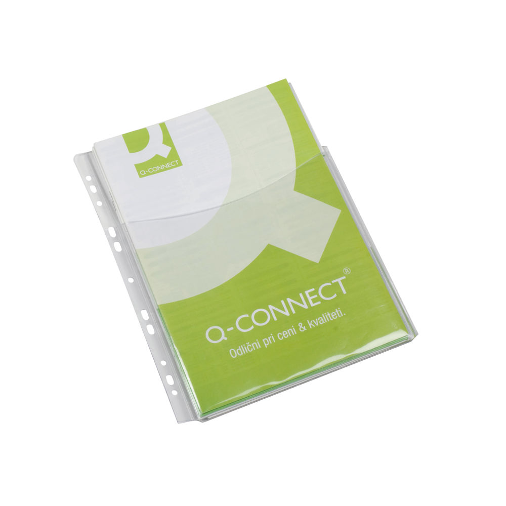 Q-Connect A4 3/4 Length Punched Pocket (Pack of 5)