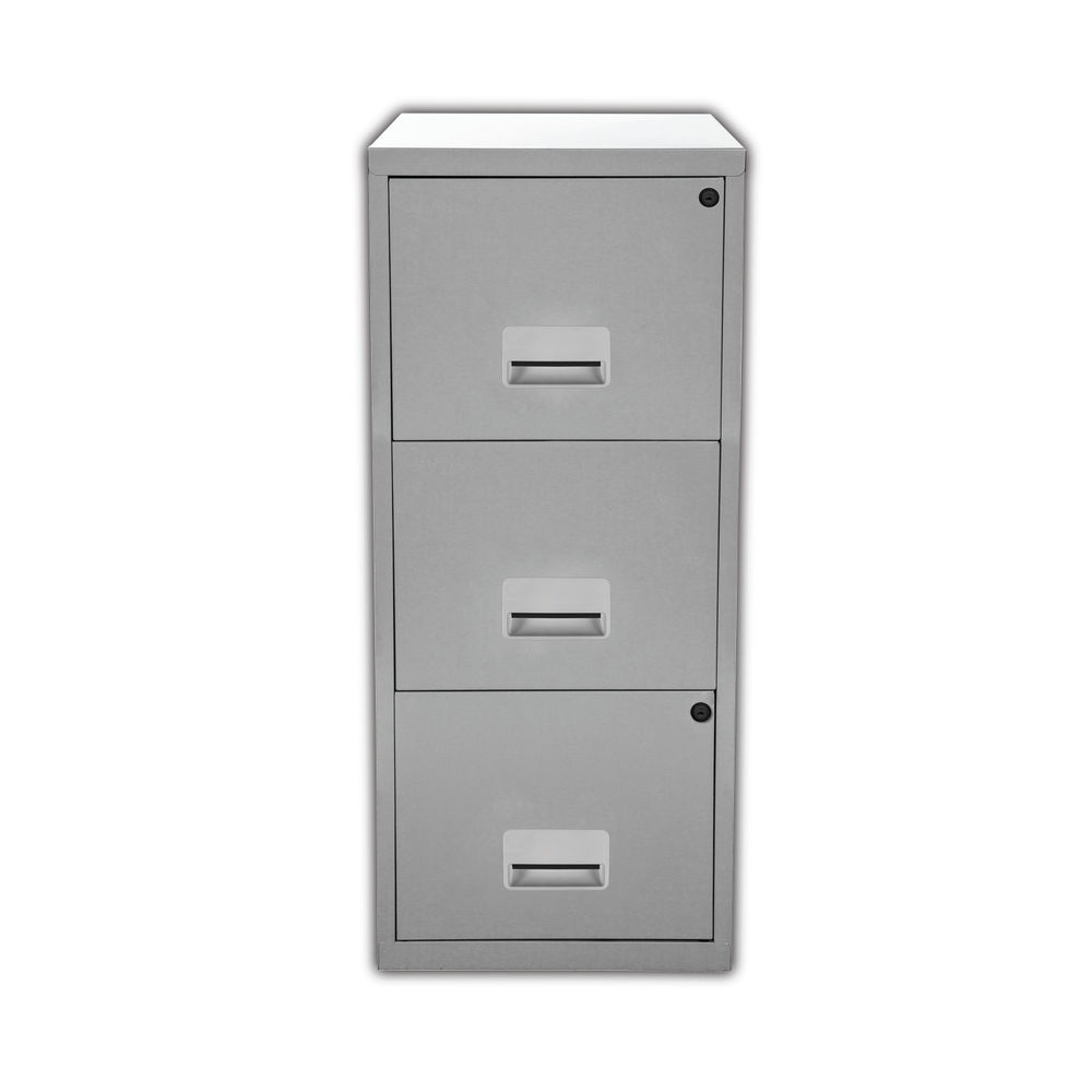Pierre Henry 3 Drawer Maxi Filing Cabinet A4 Silver
