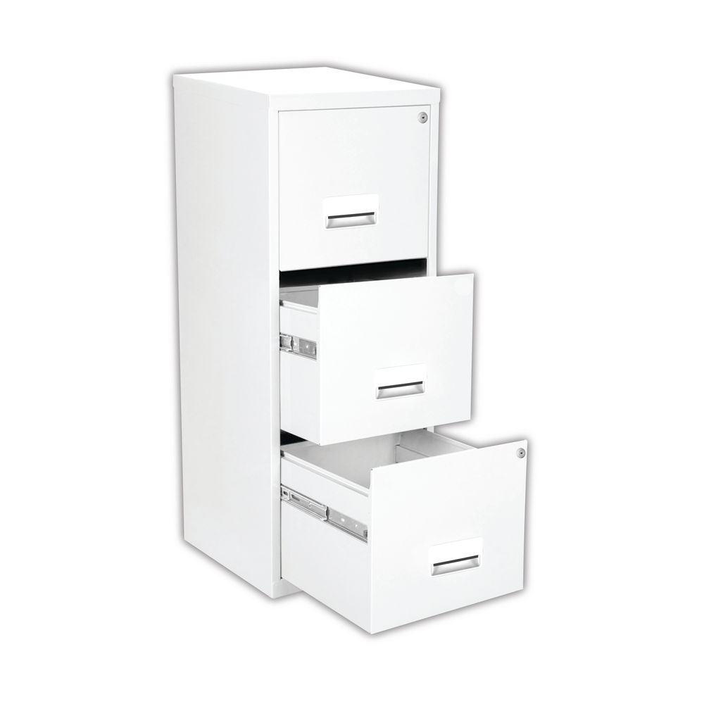 Pierre Henry 3 Drawer Maxi Filing Cabinet A4 930 x 400 x 400mm White