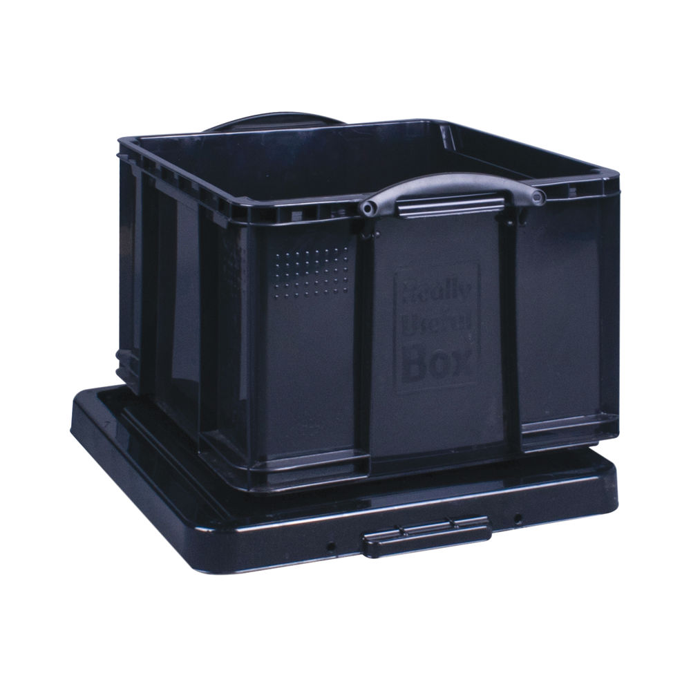Really Useful 42L Black Recycled Storage Box
