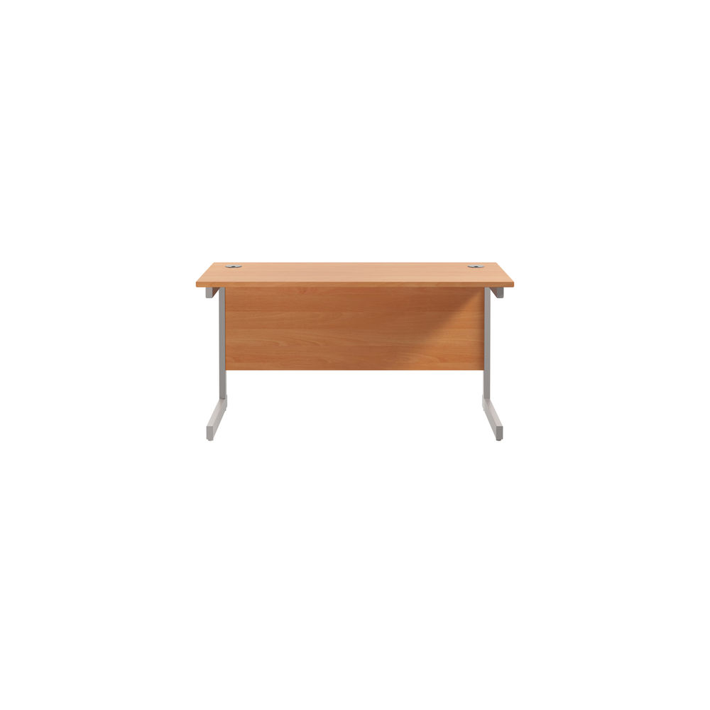 Jemini 1400x600mm Beech/Silver Single Rectangular Desk