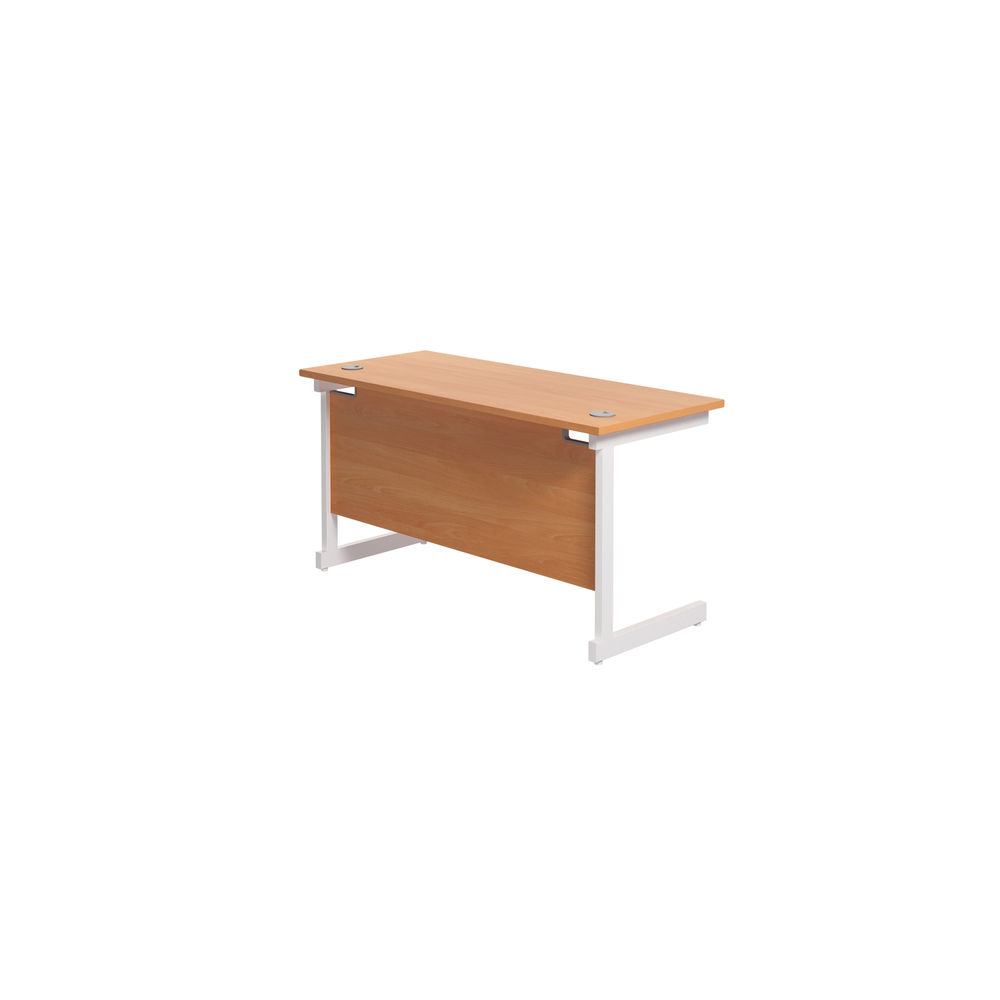 Jemini 1400x600mm Beech/White Single Rectangular Desk