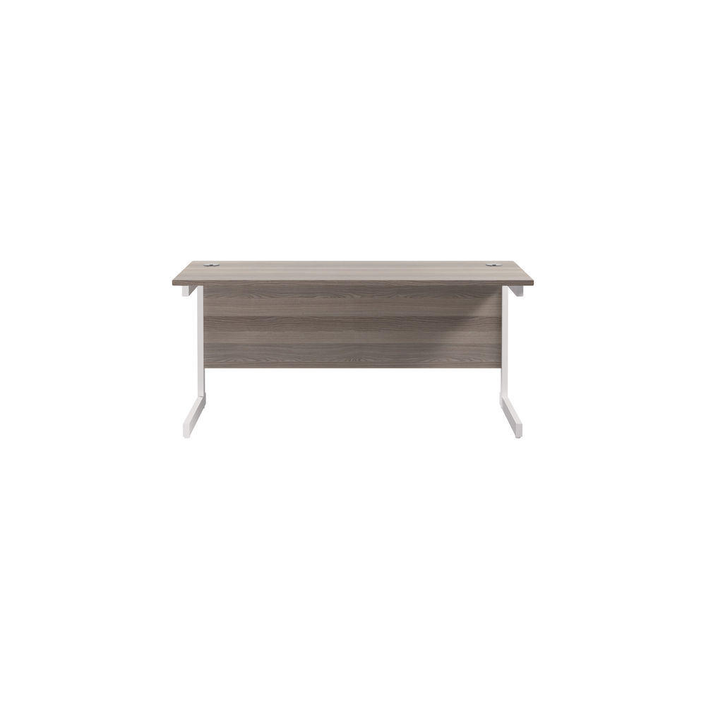 Jemini 1600x600mm Grey Oak/White Single Rectangular Desk