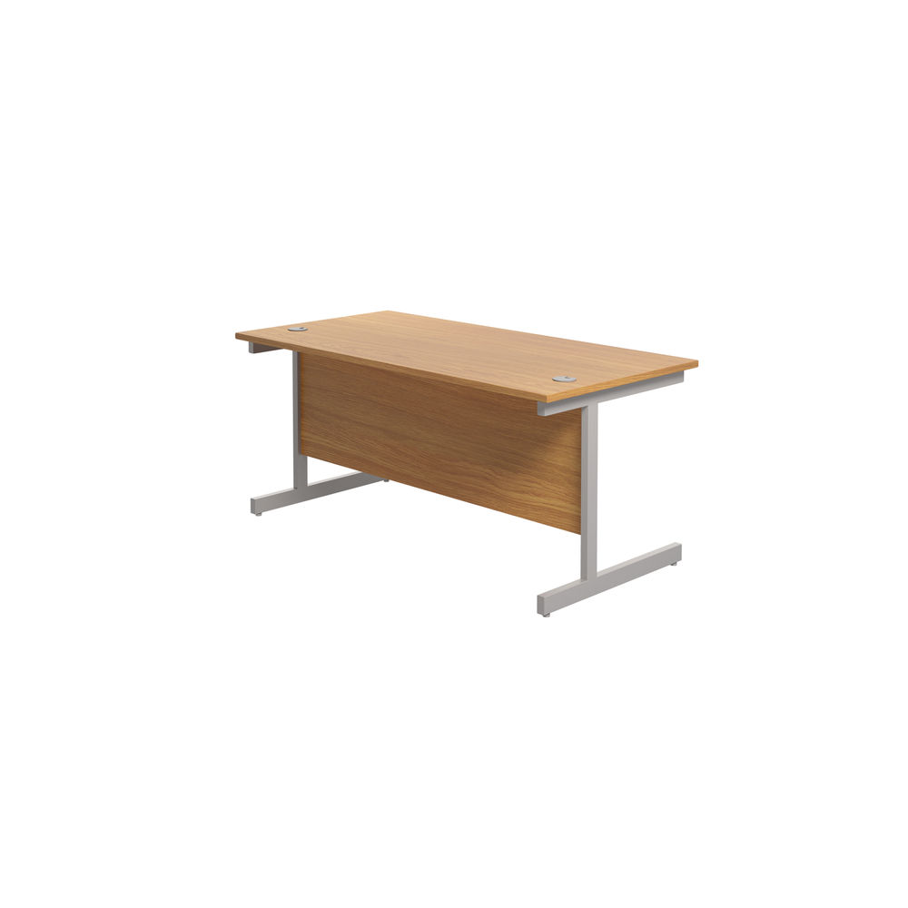 Jemini 1800x800mm Nova Oak/Silver Single Rectangular Desk