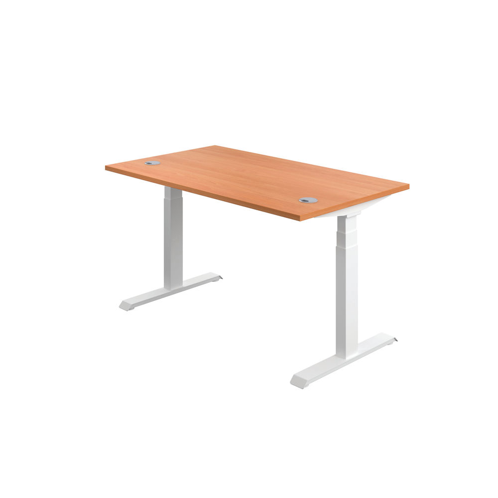 Jemini 1200x800mm Beech/White Sit Stand Desk