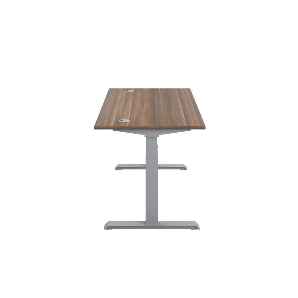 Jemini 1400x800mm Dark Walnut/Silver Sit Stand Desk
