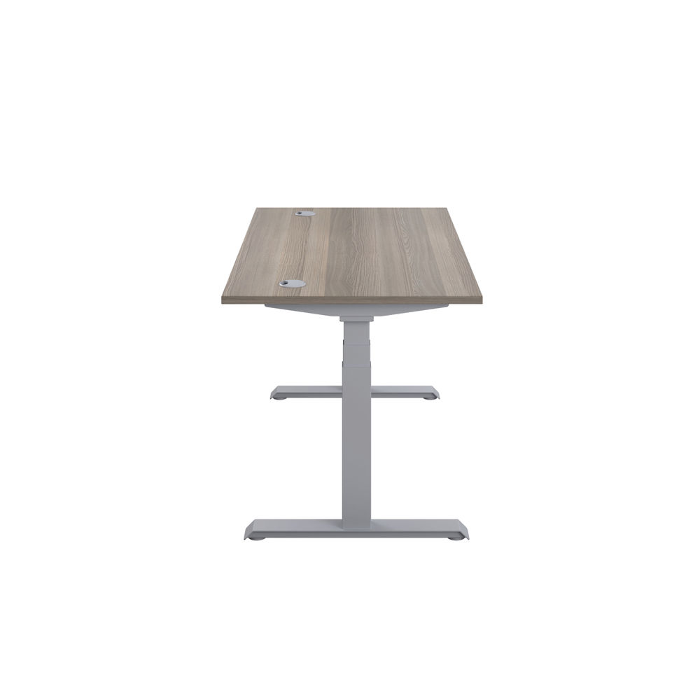 Jemini 1400x800mm Grey Oak/Silver Sit Stand Desk