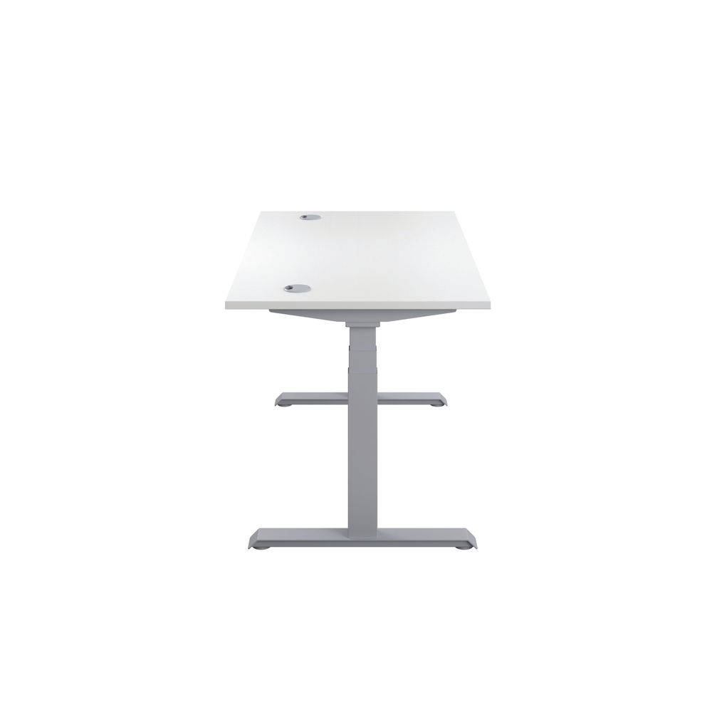 Jemini 1400x800mm White/Silver Sit Stand Desk