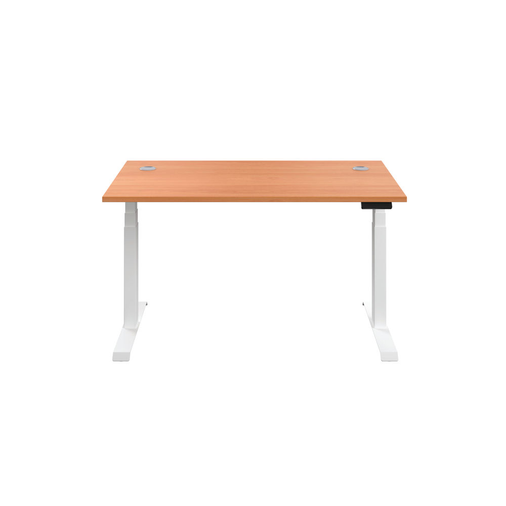 Jemini 1400x800mm Beech/White Sit Stand Desk