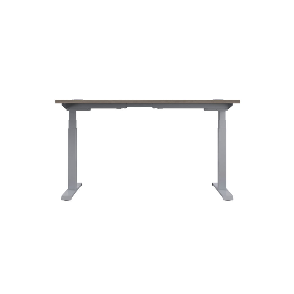 Jemini 1600x800mm Grey Oak/Silver Sit Stand Desk