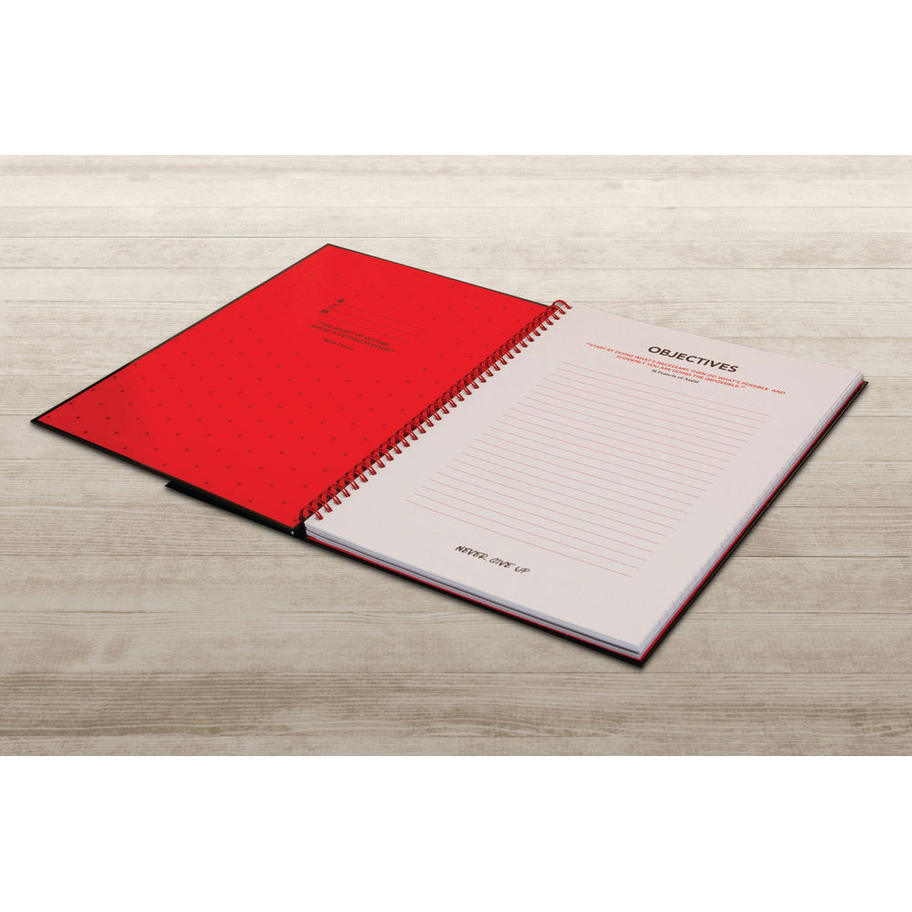 Black n’ Red A4 Hardback Wirebound Notebook (Pack of 2)