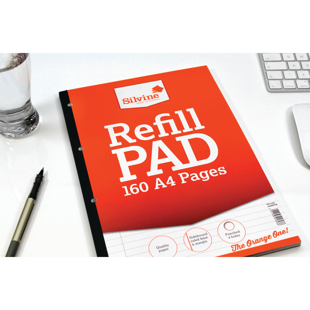 Silvine Ruled Sidebound Refill Pad A4 160 Pages (Pack of 6)