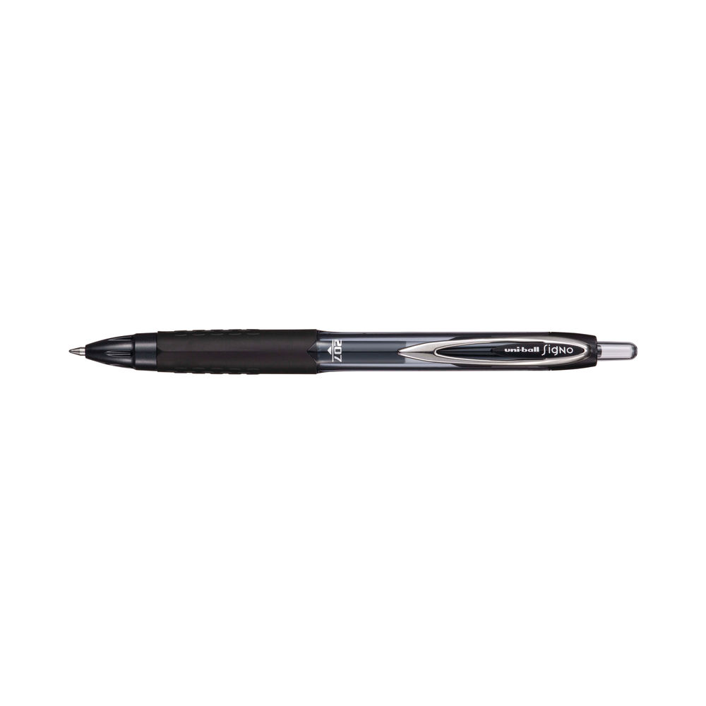 Uni-Ball Signo 207E Rollerball Gel Pen Black (Pack of 12) 762633000