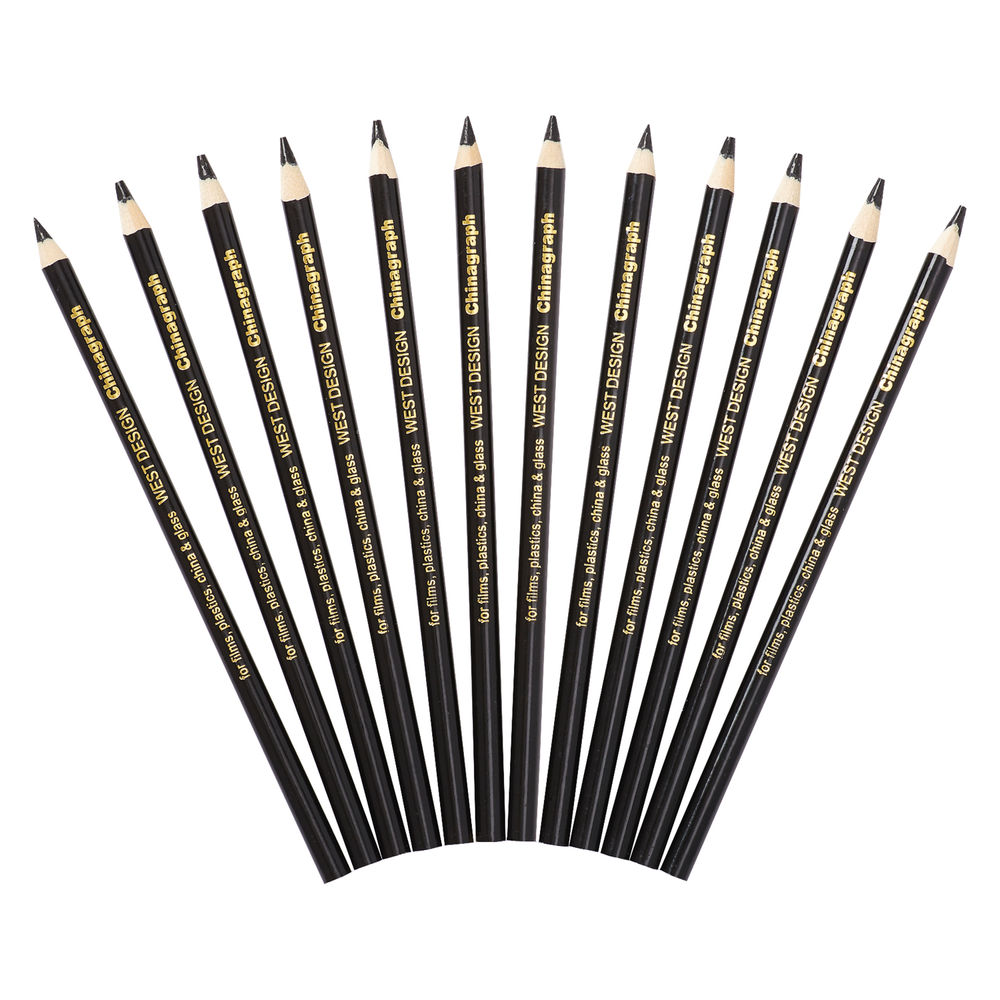 West Design Chinagraph Marking Pencil Black (Pack of 12) RS525653