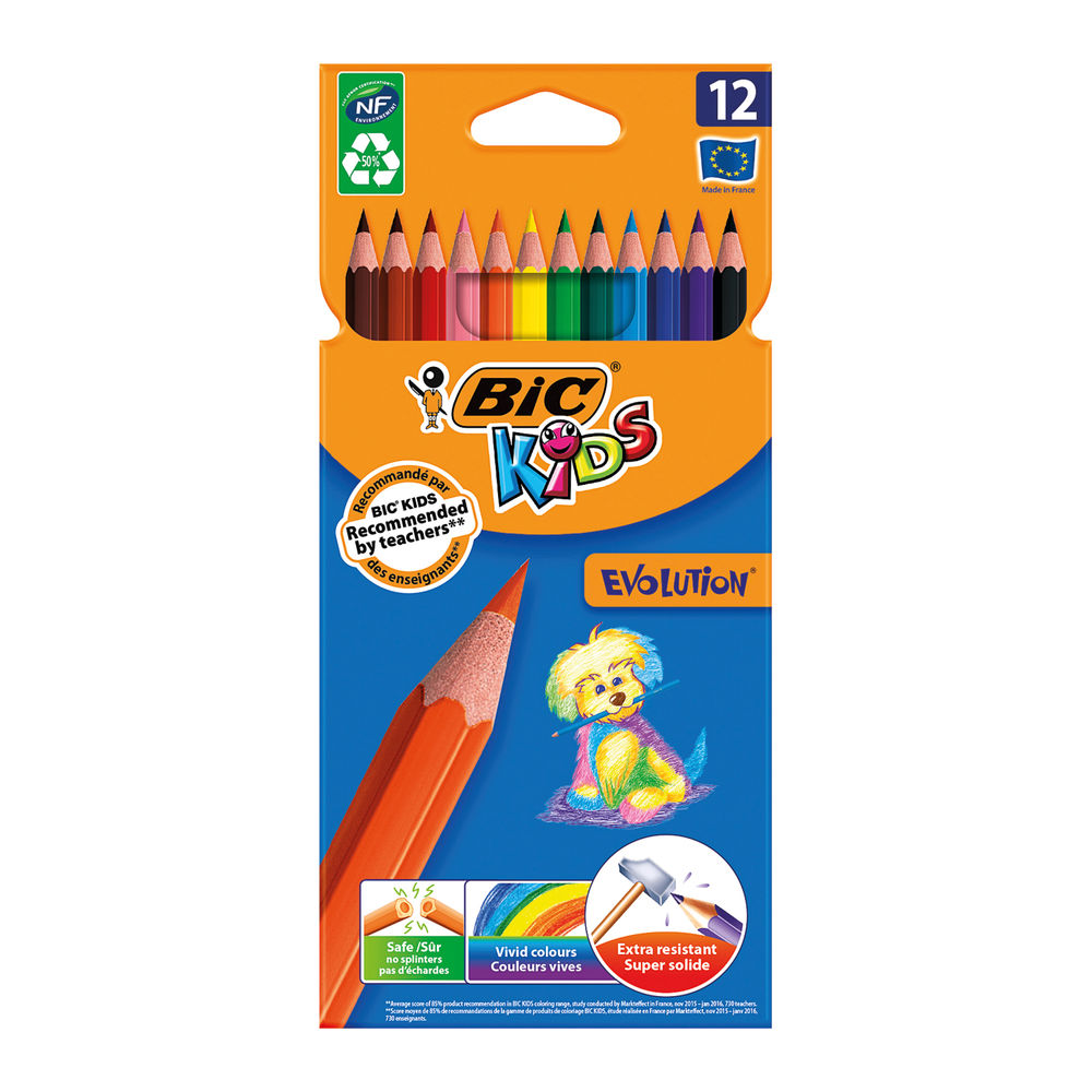 Bic Kids Evolution Ecolutions Pencils Assorted (Pack of 12) 829029