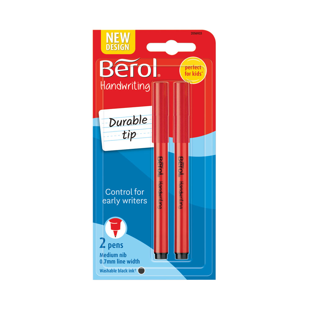 Berol Handwriting Pen Twin Blister Card Black (Pack of 12) S0672930