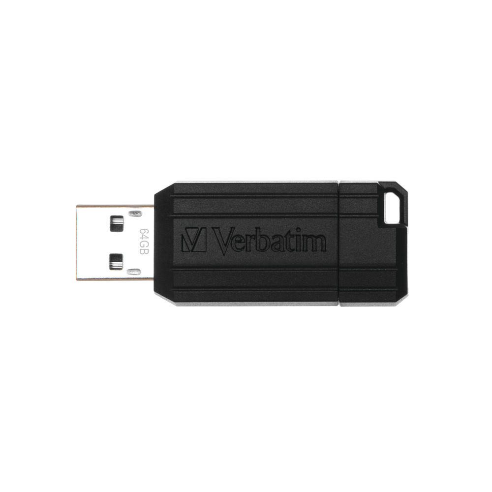 Verbatim 64GB Black Pinstripe USB 2.0 Drive | 49065