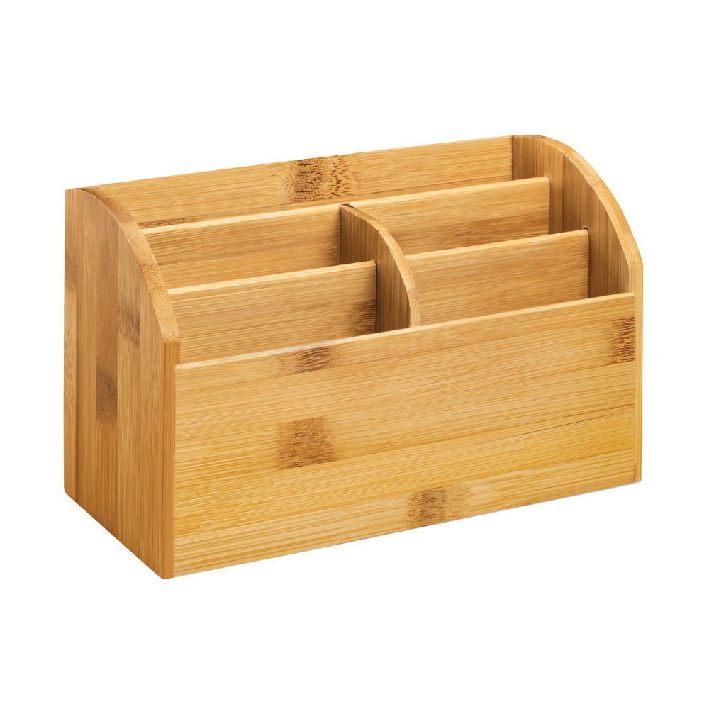 CEP Silva Bamboo Desk Tidy Woodgrain