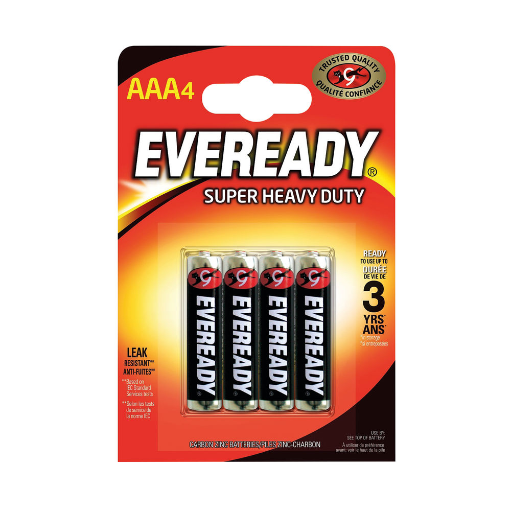 Eveready Super Heavy Duty AAA Batteries (4 Pack) RO3B4UP