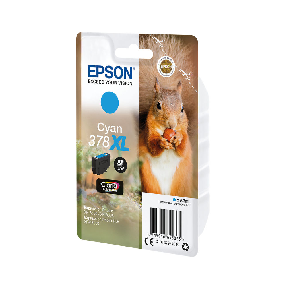 Epson 378XL High Capacity Cyan Ink Cartridge - C13T37924010