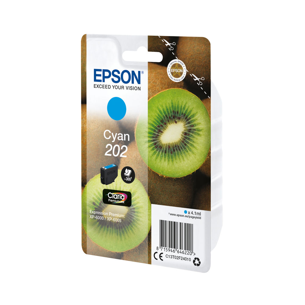 Epson 202 Cyan Ink Cartridge - C13T02F24010