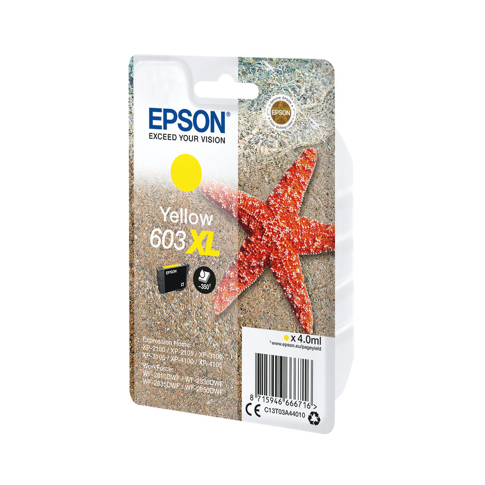 Epson Starfish 603XL Yellow Ink Cartridge - C13T03A44010