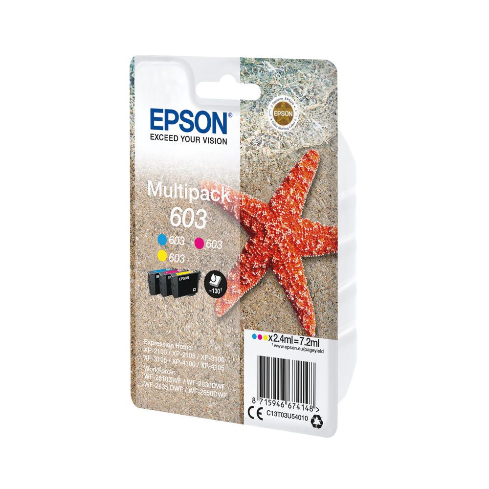 Epson 603 CMY Ink Cartridge Multipack - C13T03U54010