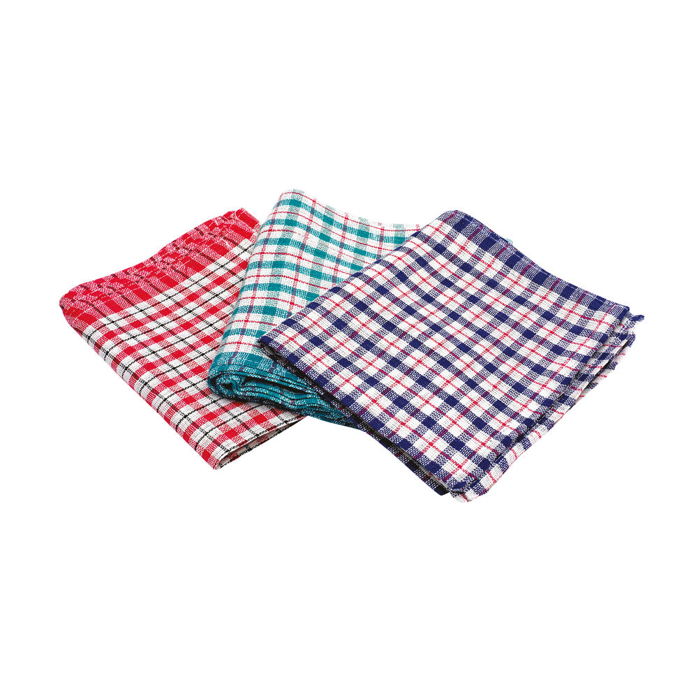 Assorted Check Design Tea Towels 430x680mm (10 Pack) KRSRY0311