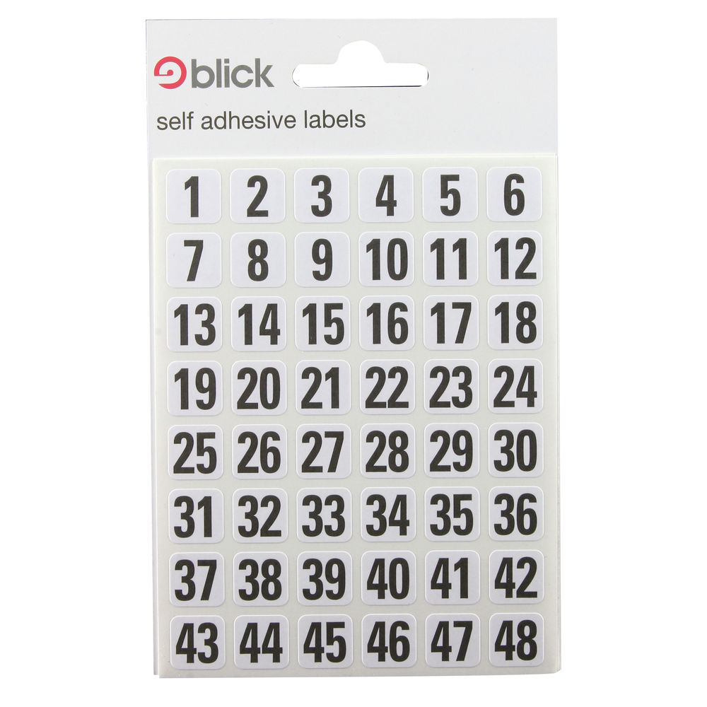 Blick White/Black 00-99 Labels 7mm x 13mm (Pack of 2880) RS016250