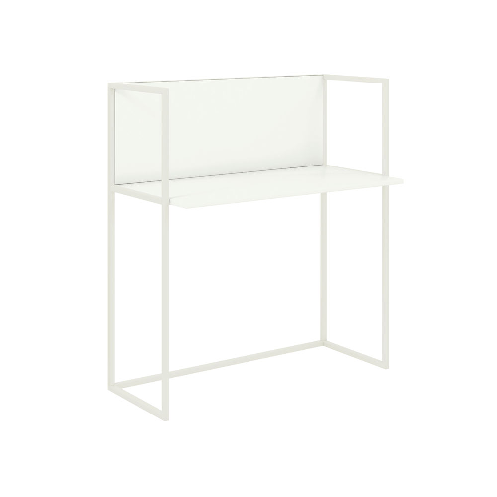 Bisley Outline Desk 1000x500mm Back Panel Steel Frame White Laminate Chalk White