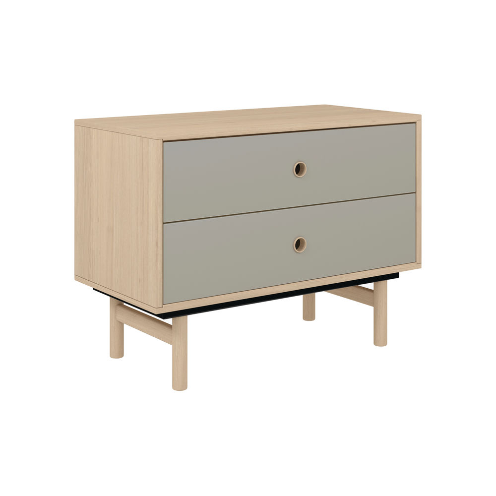 Bisley Bridge 2 Drawer Sideboard Oak Laminate Grey