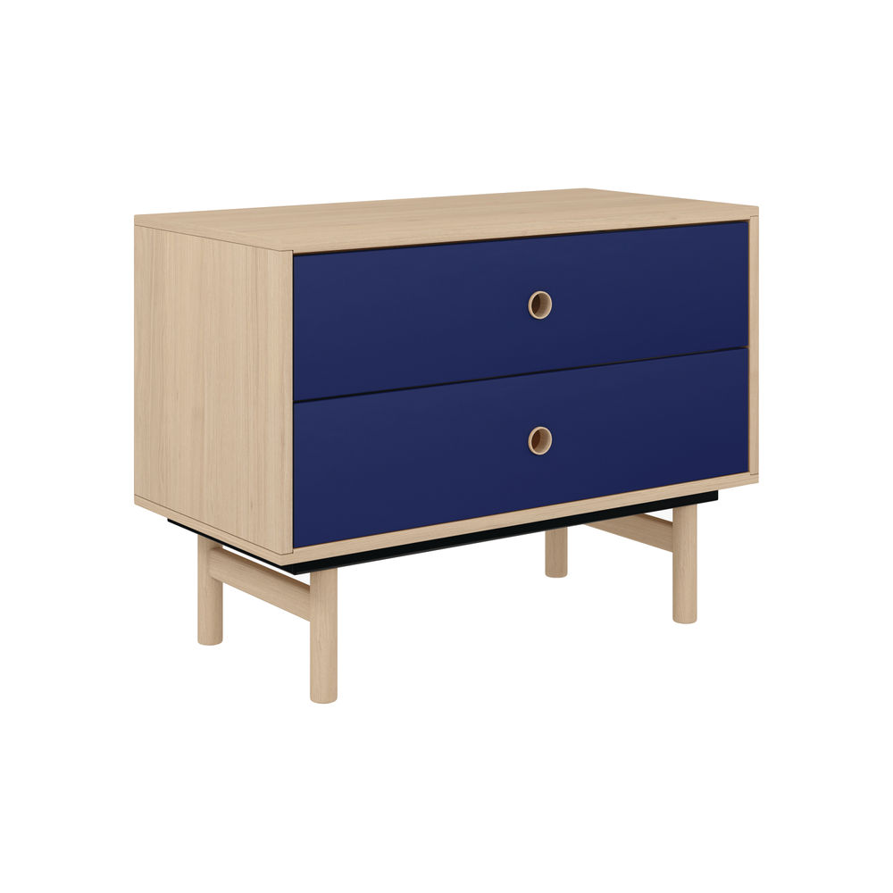 Bisley Bridge 2 Drawer Sideboard Oak Laminate Blue