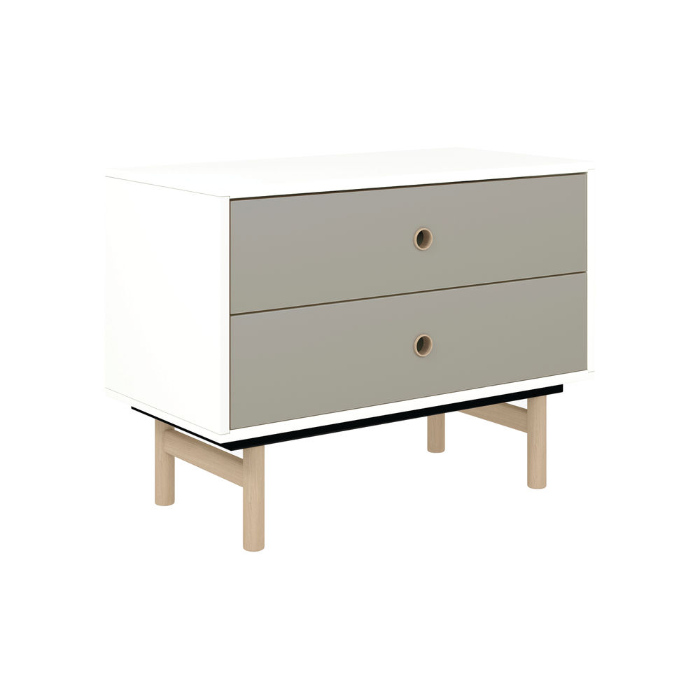 Bisley Bridge 2 Drawer Sideboard White Laminate Grey