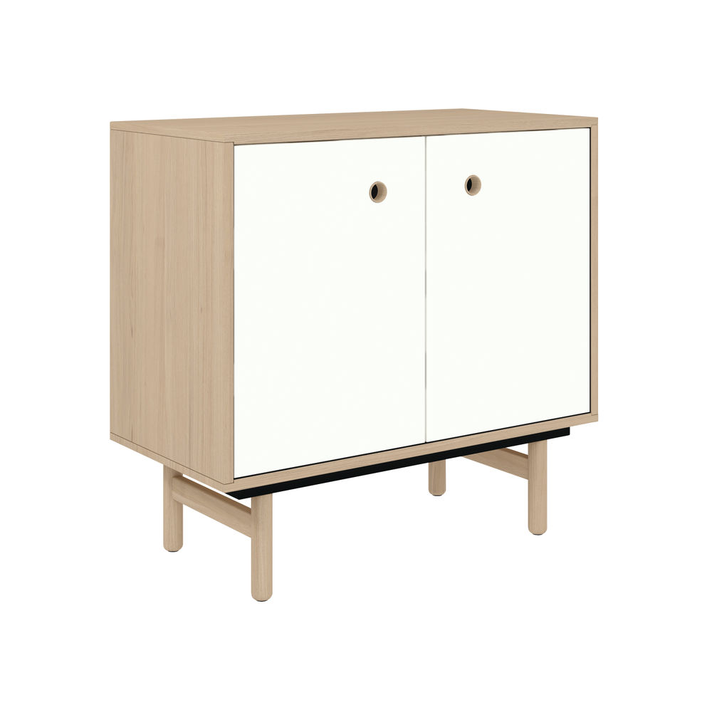 Bisley H783mm Bridge 2 Door Sideboard Oak Laminate Chalk White