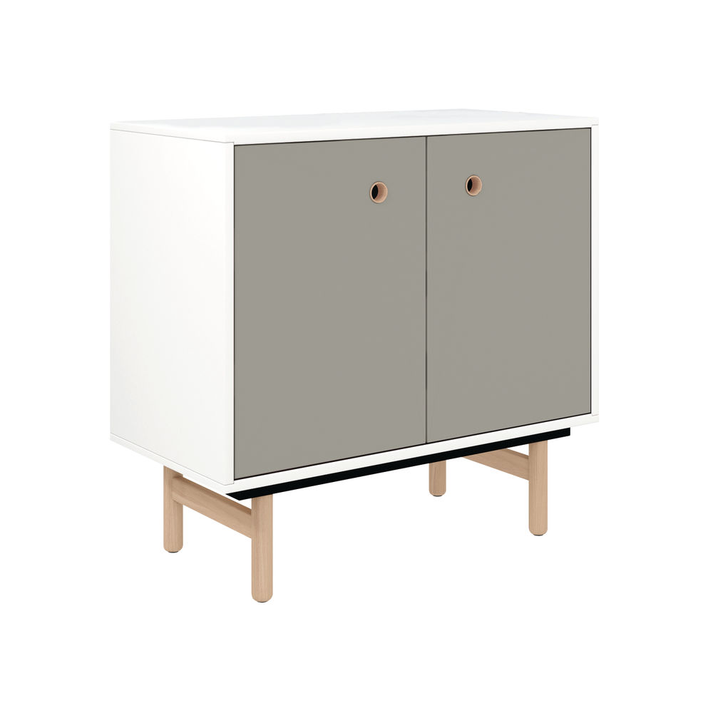 Bisley H783mm Bridge 2 Door Sideboard White Laminate Grey