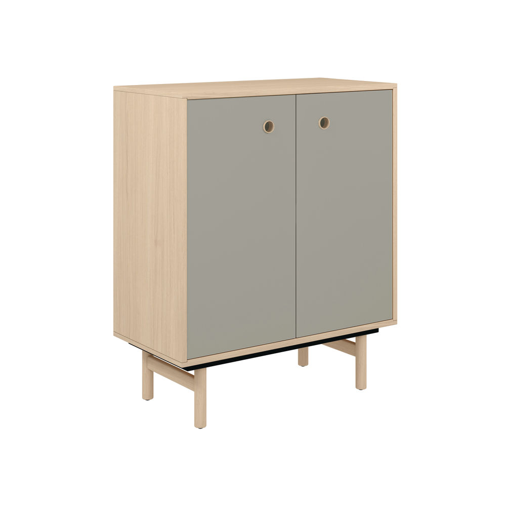 Bisley H964mm Bridge 2 Door Sideboard Oak Laminate Grey